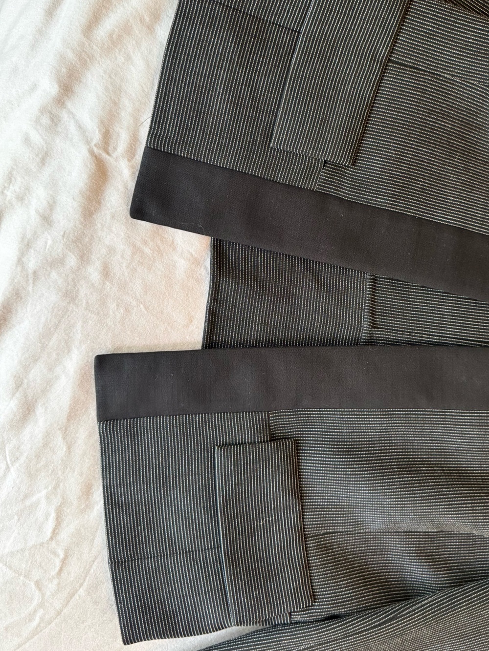 AKRIS Tailored Wool Blend Jacket Black Textured Pinstripe Notch-Collar Blazer - Picture 8 of 16